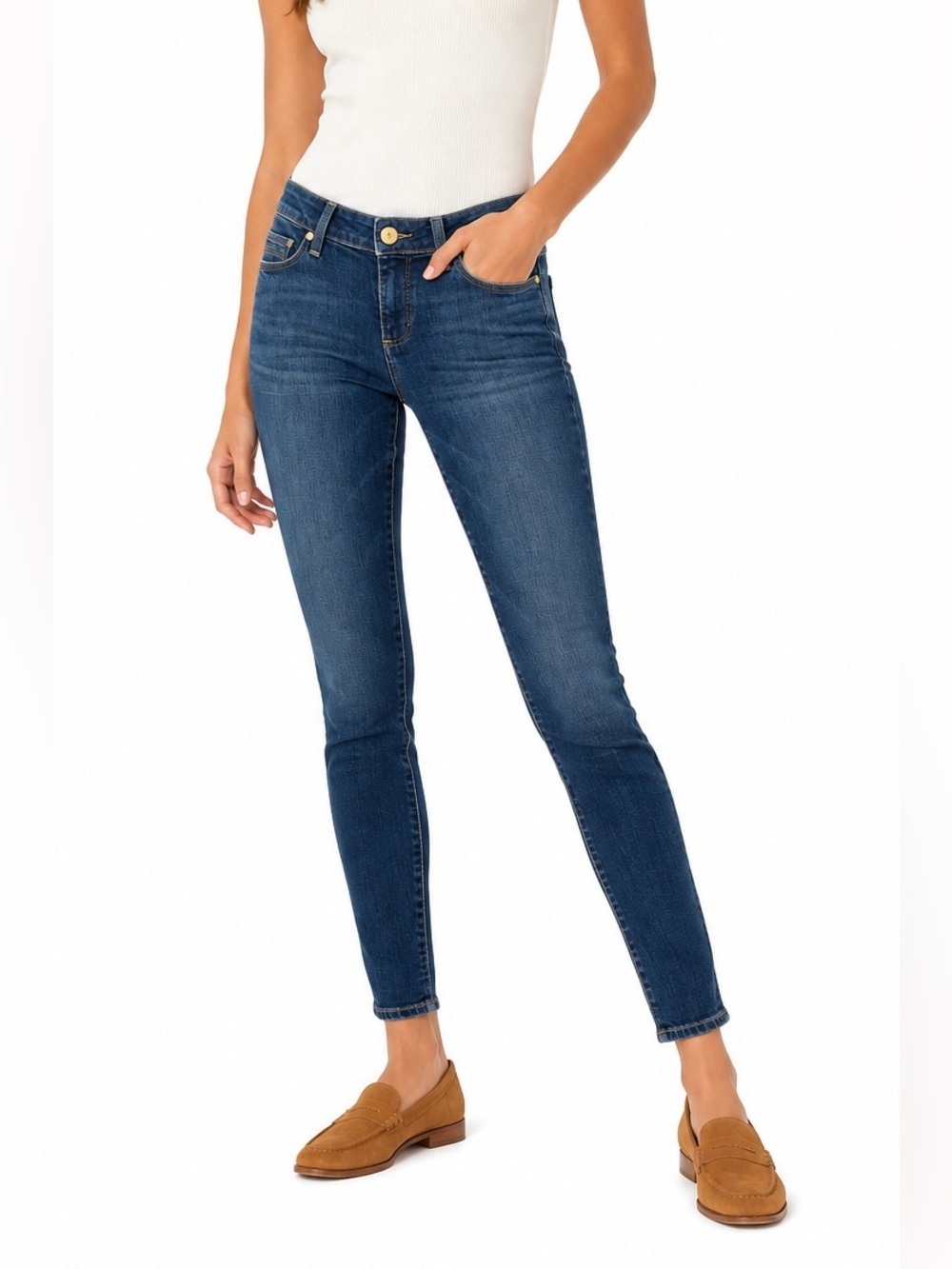 PAIGE Jimmy Jimmy Skinny Jeans Rebel Medium Wash Stretch Denim Size 24